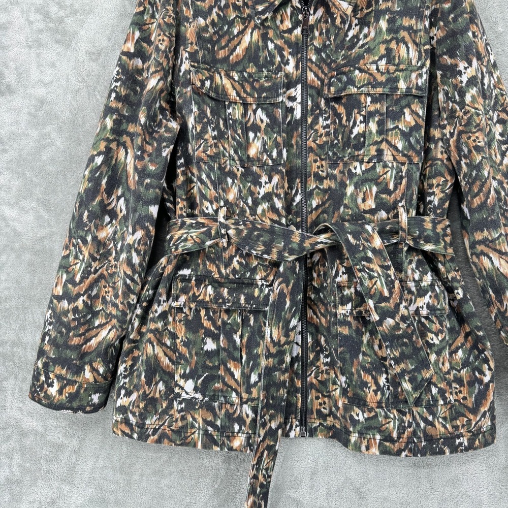 Ted Baker Jacket Womens 6 Inniza Cargo Urban Printed Pockets Camo Belted Green - Picture 5 of 14